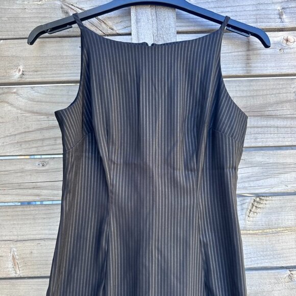 Vintage 90s Black Pinstriped Dress Business – 7/8 - Picture 2 of 5